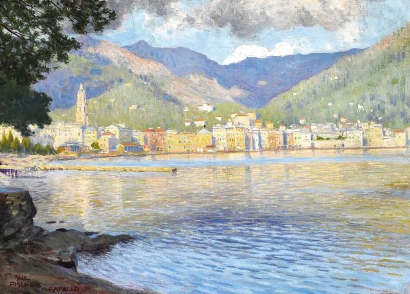 Fischer Paul The Italian Town Rapallo Seen From The Sea canvas print