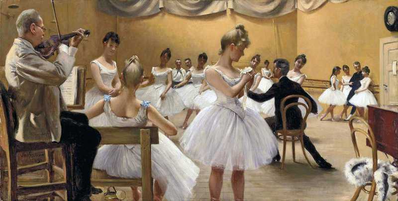 Fischer Paul The Royal Theatre Ballet School Copenhagen 1889 canvas print