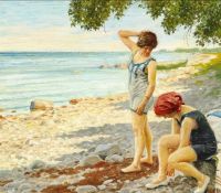 Fischer Paul Two Young Women On The Beach 2