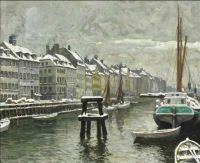 Fischer Paul Winter Day In Nyhavn canvas print