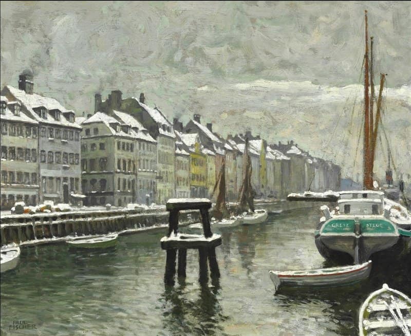 Fischer Paul Winter Day In Nyhavn canvas print