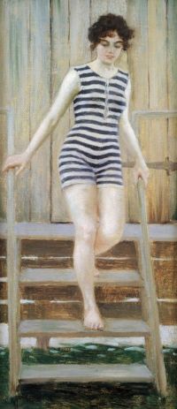 Fischer Paul Woman In Bathing Suit Sketch طباعة قماشية