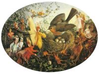 그의 둥지를 방어하는 Fitzgerald John Anster 기독교 수탉 로빈 Ca. 1858 68