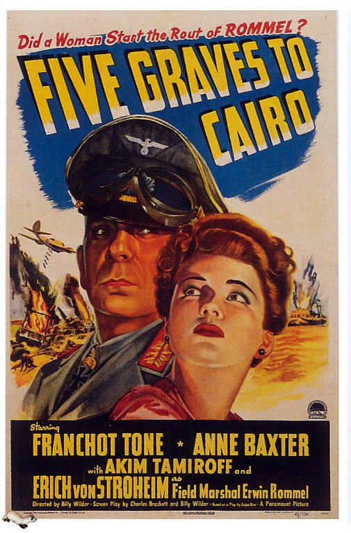 Five Graves To Cairo 1943v2 영화 포스터 캔버스 프린트
