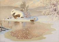 Fjaestad Gustaf Eka In Snow Landscape canvas print