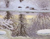 Fjaestad Gustaf Hoarfrost And Flowing Water