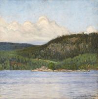 Fjaestad Gustaf Summer Landscape Overlooking Lake Racken canvas print
