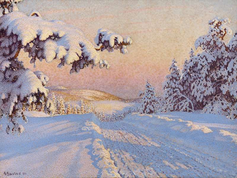 Fjaestad Gustaf Winter Road In Snowy Landscape canvas print