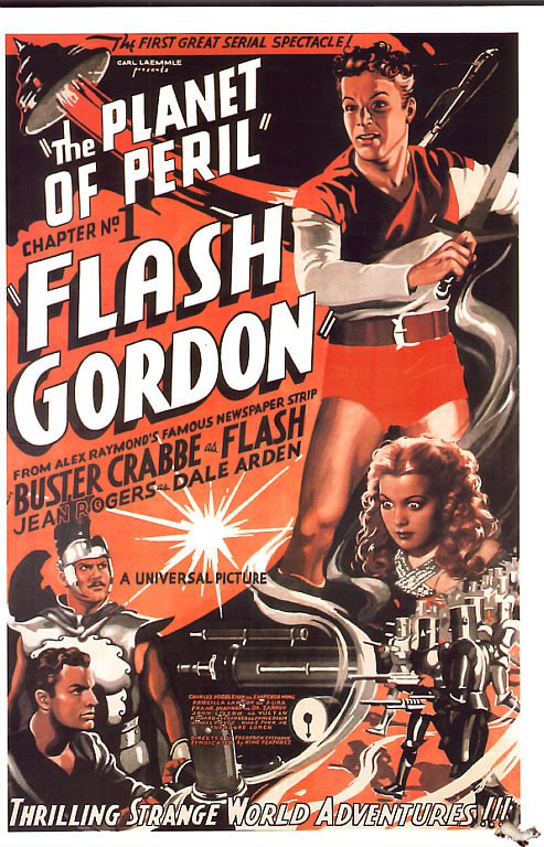 Flash Gordon Planet Of Peril 1936 Movie Poster stampa su tela