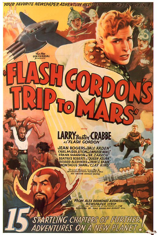 플래시 고든스 화성 여행 1938 영화 포스터 캔버스 프린트