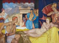 Flint William Russell Apollo findet Aphrodite mit Widder in der Villa des Hephaistos Ca. Leinwanddruck von 1920
