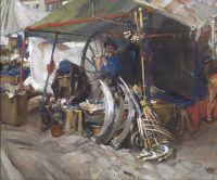 Flint William Russell Cutlery Stall Hesdin Market 1906 canvas print