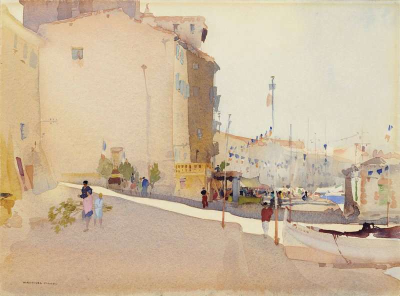 Flint William Russell Early Morning Preparations For A Fete St Tropez canvas print