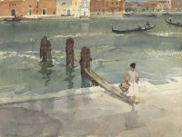 Flint William Russell aus einem Fenster in Venedig 1958