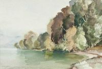 Leinwanddruck von Flint William Russell Misty October Loch Earn 1947
