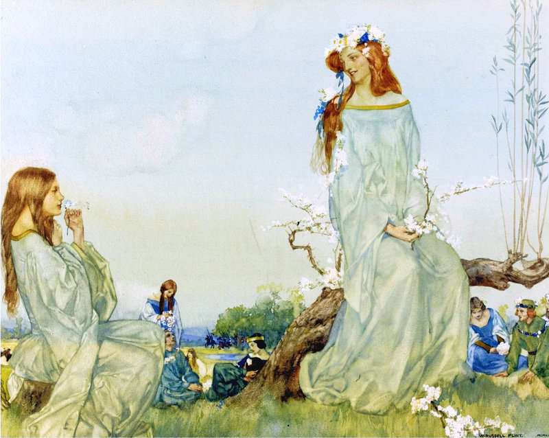 Flint William Russell Queen Guinevere S Maying 1911 canvas print