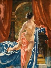 Flint William Russell Seated Nude canvas print