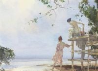 1920년 여름 아침의 플린트 윌리엄 러셀 기념품