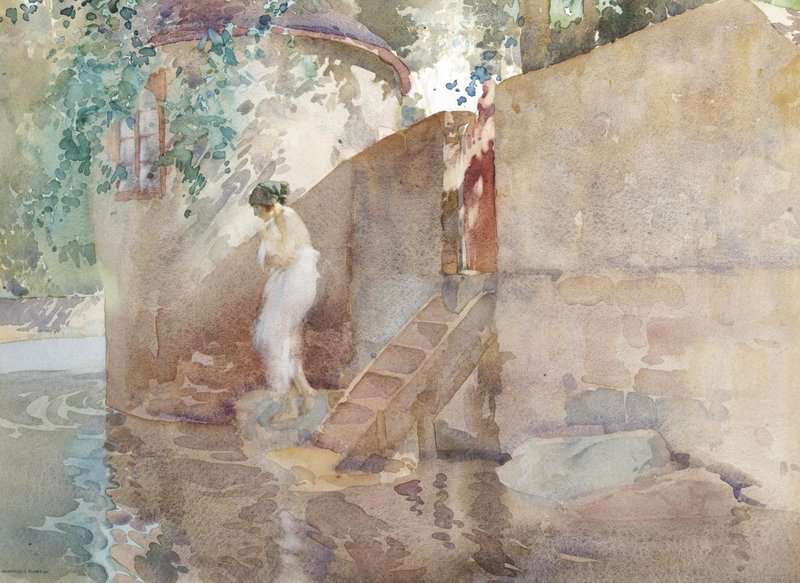Flint William Russell The Secret Bathing Place canvas print