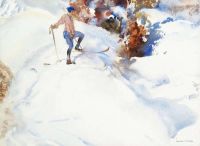 Flint William Russell Der Skifahrer Schweiz Leinwanddruck