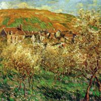 Flowering Apple Trees By Monet