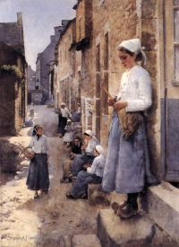 Forbes Elizabeth Adela Eine Straße in der Bretagne 1881