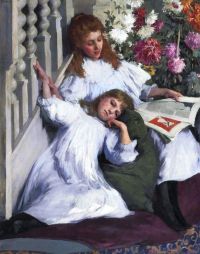 Forbes Elizabeth Adela Sisters Ca. 1896 canvas print