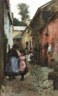 Forbes Elizabeth Adela Street In Newlyn 1885 canvas print