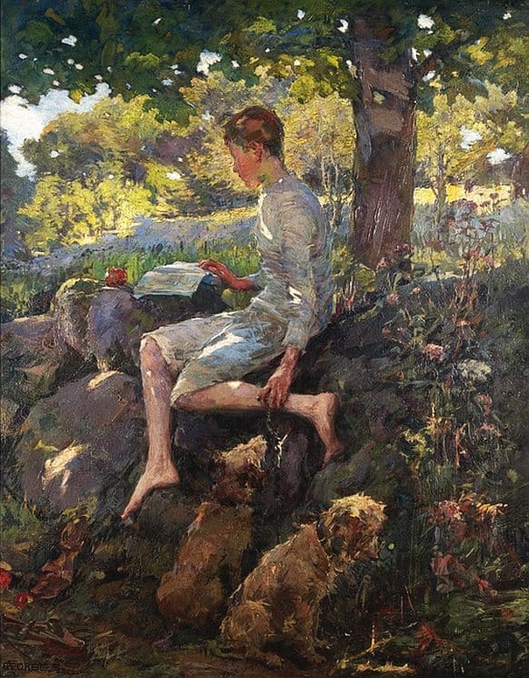 Forbes Elizabeth Adela The Half Holiday Alec From School Ca. 1905 canvas print
