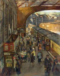 Forbes Elizabeth Adela The Terminus Penzance Station Ca. 1920 25 canvas print