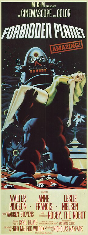 Poster del film Il pianeta proibito 1956, stampa su tela