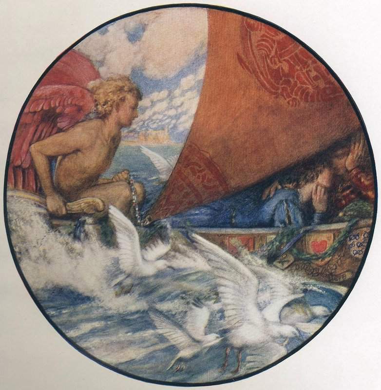 Tableaux sur toile, riproduzione de Fortescue Brickdale Eleanor con cui iniziò l'amore S Voyage Full Sail 1901