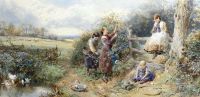 Birket Foster Myles Blackberrying