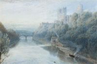Foster Myles Birket Cattedrale di Durham al tramonto vista dal fiume Wear
