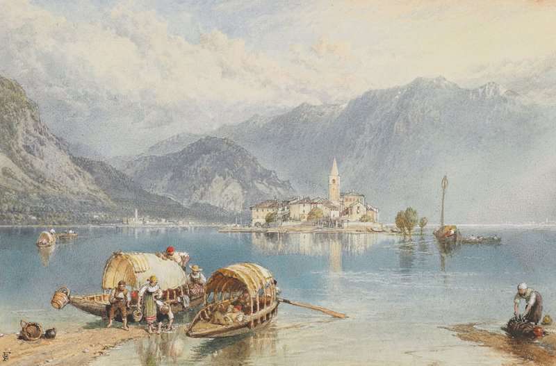 Tableaux sur toile, riproduzione di Foster Myles Birket Vista dell'Isola Bella Lago Maggiore Italia