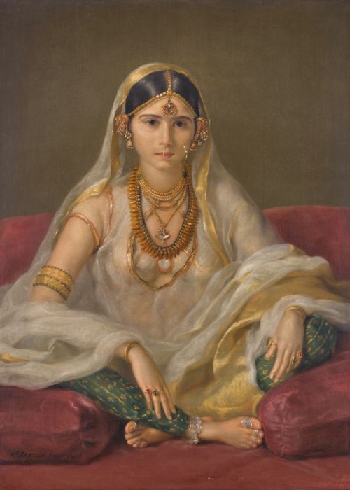 Francesco Renaldi Portrait Of A Mughal Lady. canvas print