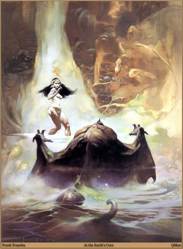 Frank Frazetta At The Earths Core 1974 canvas print