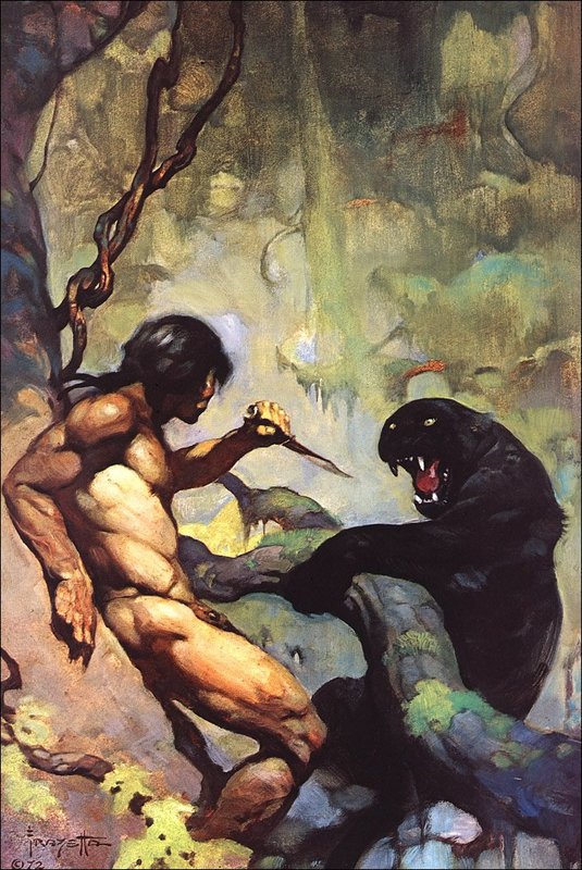 Tableaux sur toile, reproducción de Frank Frazetta Black Panther 1972