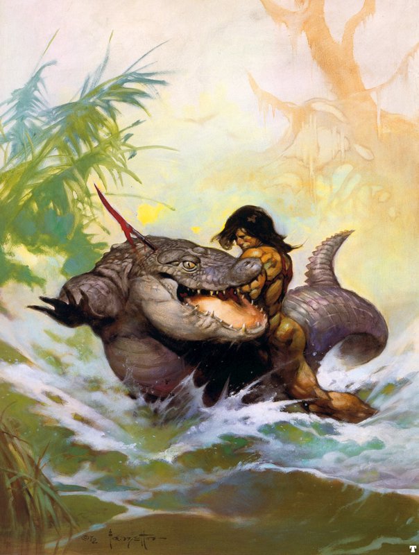 Frank Frazetta Monster Out Of Time canvas print