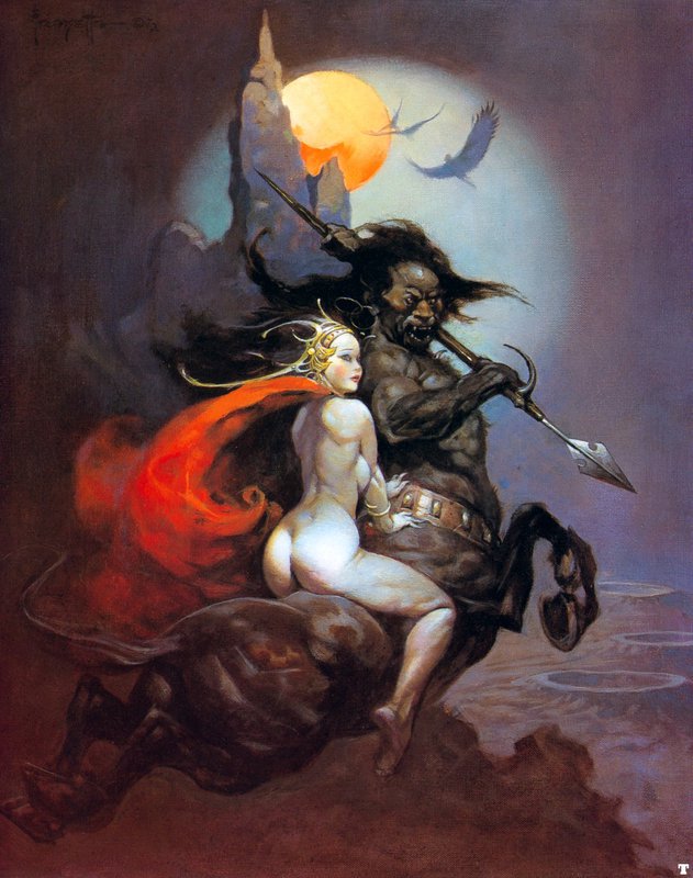 Frank Frazetta The Moon Maid And The Centaur No Date canvas print