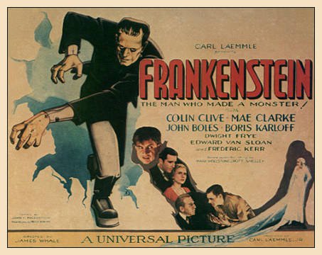 Tableaux sur toile, riproduzione de Frankenstein 1931 2 poster del film