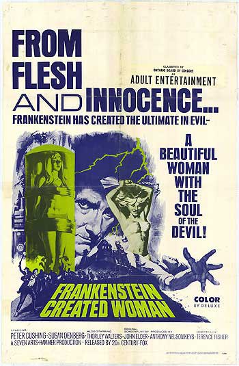 Tableaux sur toile, 재생산 de Frankenstein Created Woman 영화 포스터