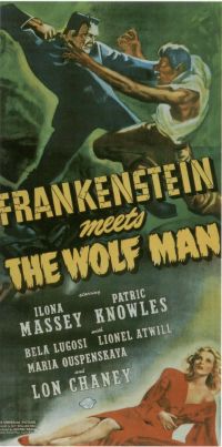Frankenstein rencontre l'affiche du film Wolfman