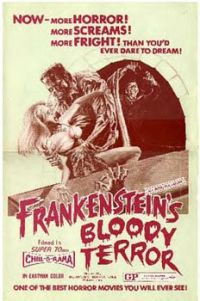 Frankenstein's Bloody Terror Movie Poster stampa su tela