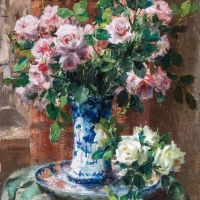 Frans Mortelmans Pink Roses 1924