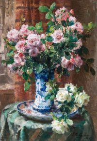 Frans Mortelmans Pink Roses 1924