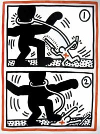 Kostenloser Kunstdruck auf Leinwand von Südafrika von Keith Haring