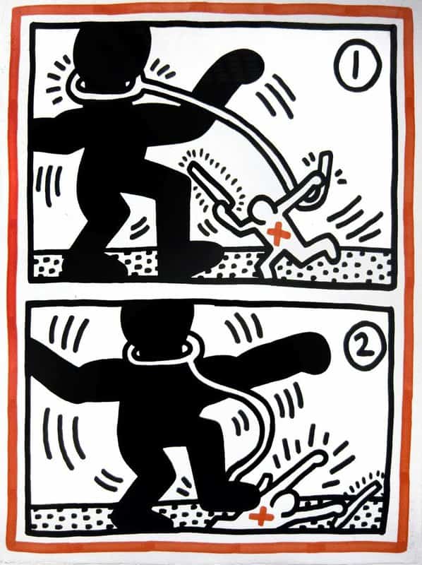 Free South Africa By Keith Haring  Canvas Art Paint