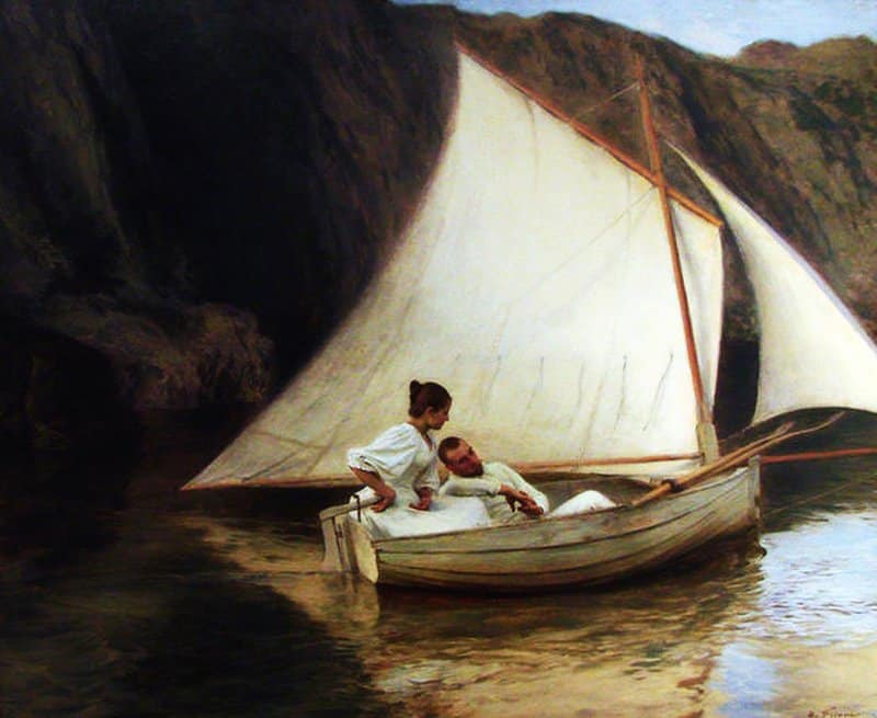 Tableaux sur toile, riproduzione de Friant Emile La Petite Barque 1895
