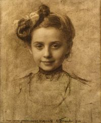 Friant Emile Portrait Of Marguerite Friant 1902